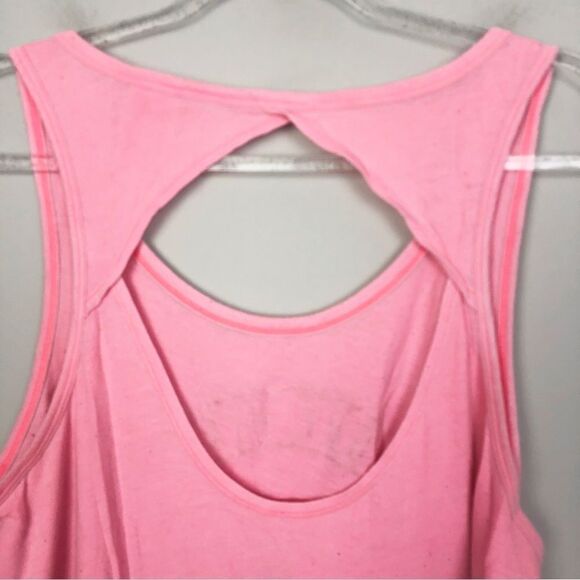 VICTORIA’S SECRET PINK | Coral Lounge Sleep Tank Top Cutout Back Women’s Size L - Picture 8 of 9